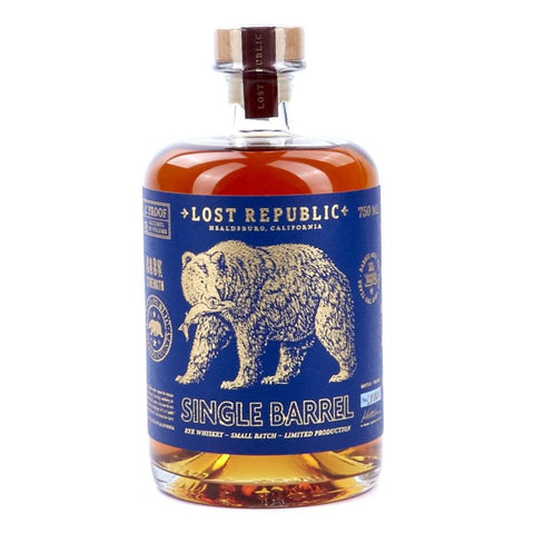 Single-Barrel Cask-Strength Rye Whiskey 750ML Lost Republic
