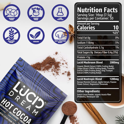 Lucid High Potency Mushroom and Nootropic Stack Supplement