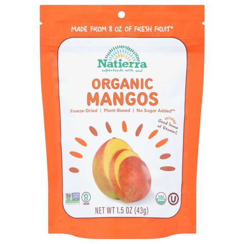 Freeze Dried Organic Mangos 1.5 oz Organic Healthy Snack NATIERRA