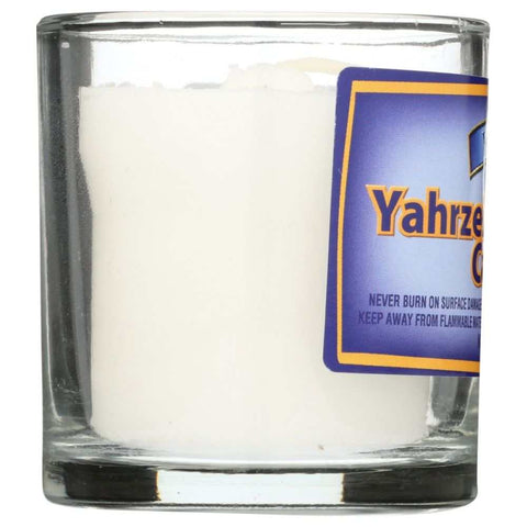 Yahrzeit Memorial Candle Glass Tumbler 1 ct YEHUDA