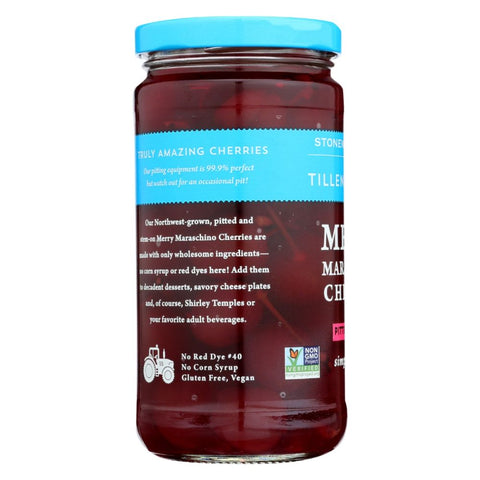 Maraschino Cherries Pitted and Stem On 13.5 oz Tillen Farms