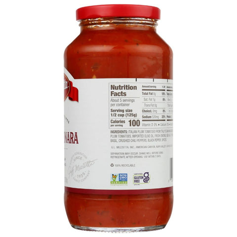Spicy Marinara Sauce Family Recipes 25 oz MEZZETTA