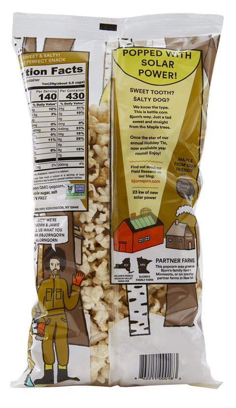 Maple Kettle Corn 12-Pack Popcorn Bags Bjorn Qorn