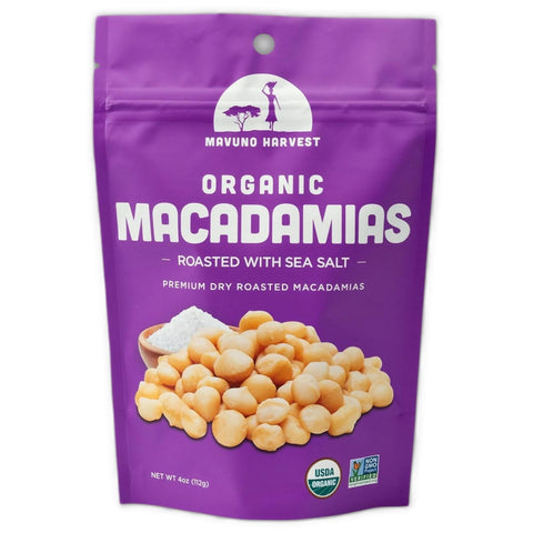 Organic Macadamias Roasted with Sea Salt 4OZ Mavuno Harvest