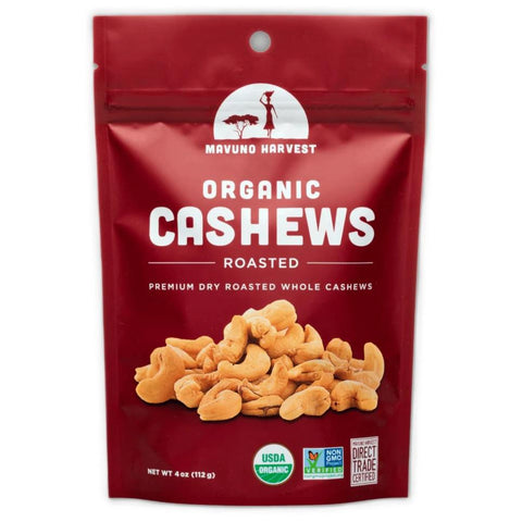 Organic Roasted Cashews 4OZ Snack Mavuno Harvest