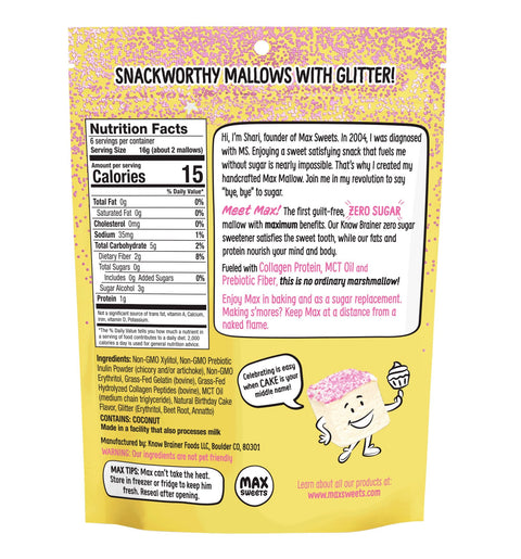 Birthday Cake Sugar-Free Marshmallow Keto Low Carb Snack Max Sweets