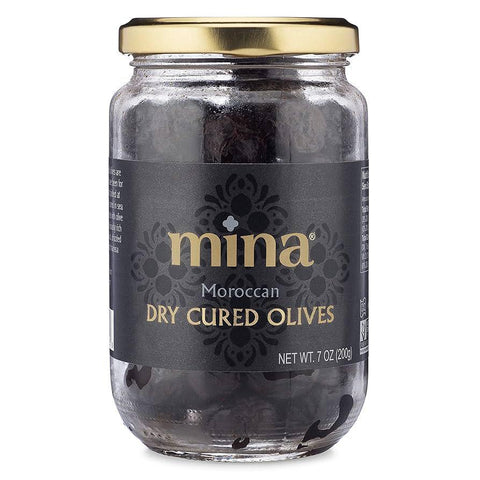 Moroccan Dry Cured Black Olives 7OZ Mina