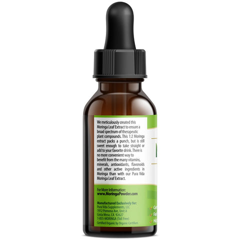Moringa Leaf Extract Alcohol-Free Liquid Drops 2fl oz Pura Vida