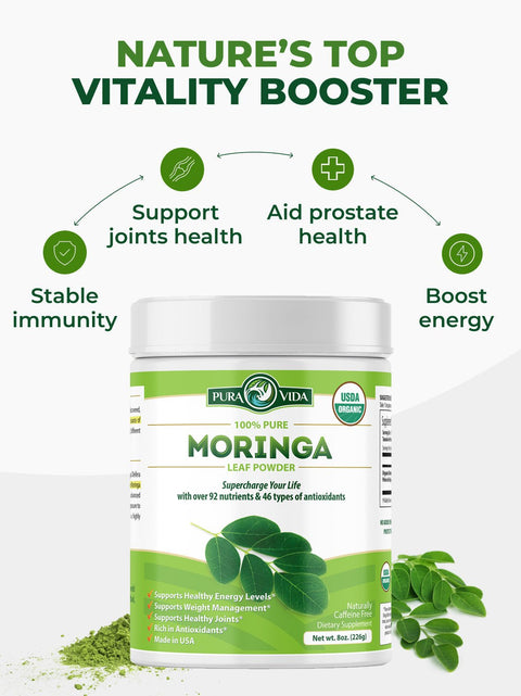 USDA Organic Moringa Leaf Powder 8 oz