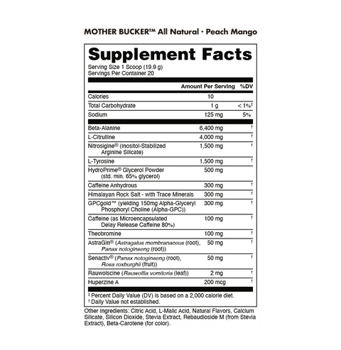 Mother Bucker All Natural Pre-Workout