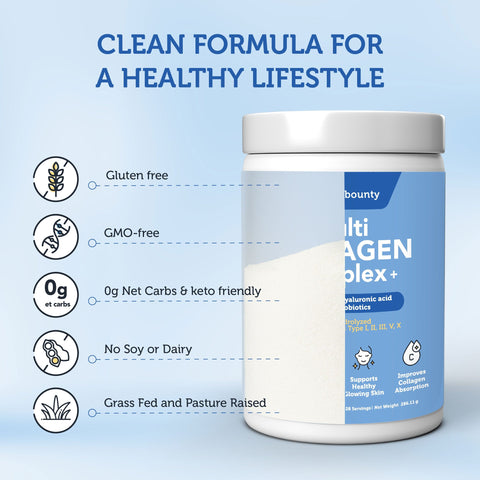 Multi Collagen Complex Plus Vitamin C Hyaluronic Acid Probiotics