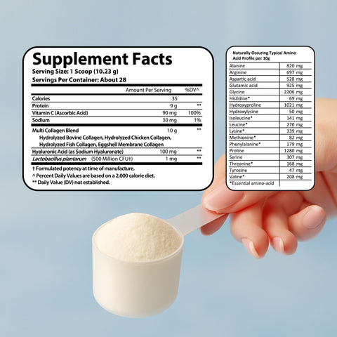 Multi Collagen Complex Plus Vitamin C Hyaluronic Acid Probiotics
