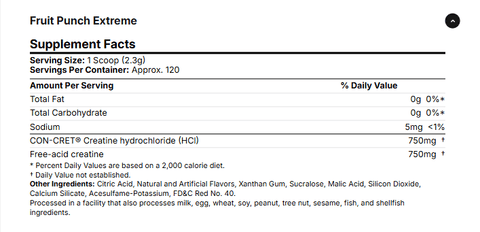 Muscletech Cell-Tech® Creatine HCl+ - 120 Servings (Fruit Punch Extreme)