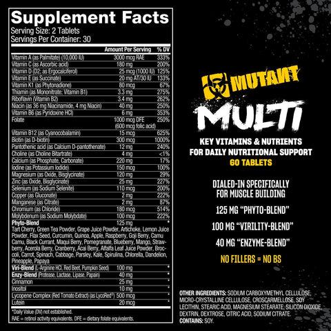Mutant Multi Athlete's Vitamin 60 Tablets
