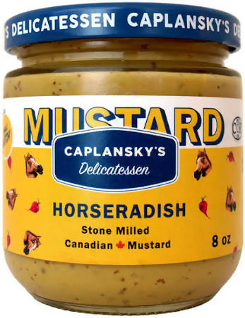 Horseradish Mustard Kosher Jar 235 mL - Caplansky’s Deli Mustard 12 Jars Case