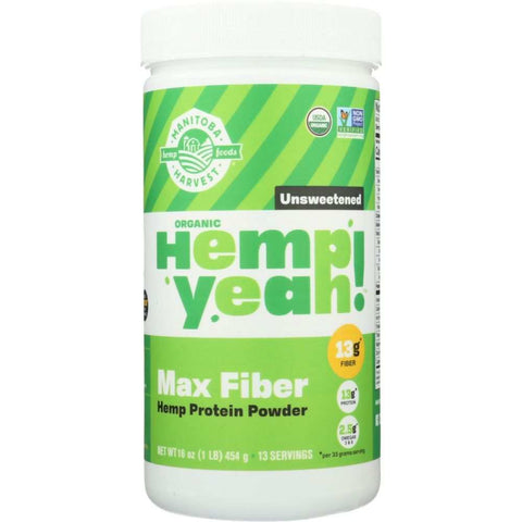 Hemp Fiber Unsweetened Max Fiber Protein Powder MANITOBA HARVEST 16 oz
