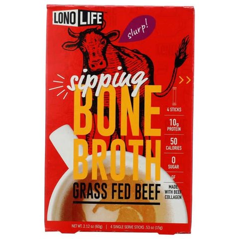 Grass Fed Beef Bone Broth 4Pk 2.12 oz LONOLIFE