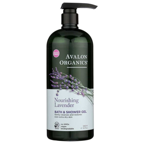 Nourishing Lavender Bath and Shower Gel 32 oz Avalon Organics