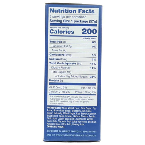 Whole Wheat Blueberry Fig Bars Snack Pack NATURES BAKERY
