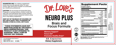 Neuro Plus Brain Fog Supplement by Dr. Love
