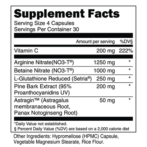 Transparent Labs Nitric Oxide 120 Caps