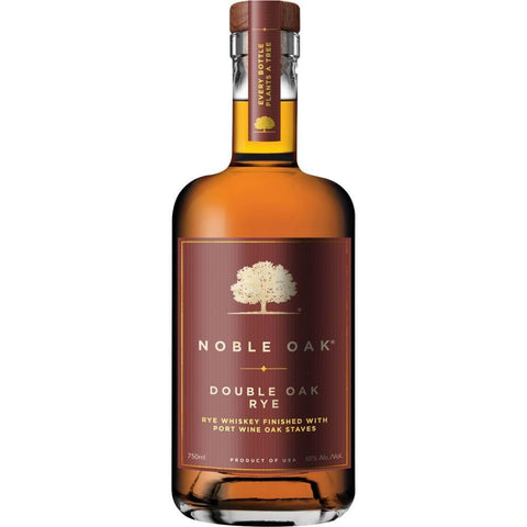 Noble Oak Double Oak Rye Finished w Port Wine Oak Staves 750ML