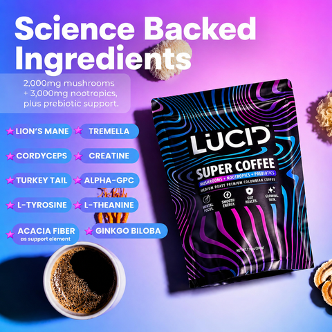 Super Coffee Mushroom Nootropic Coffee Lucid