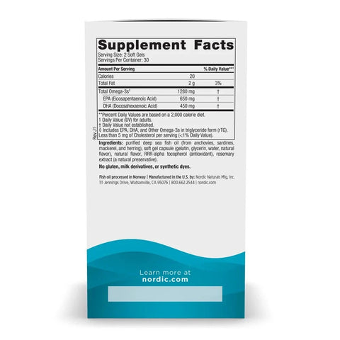 Nordic Naturals Ultimate Omega Lemon Flavor - 60Softgels