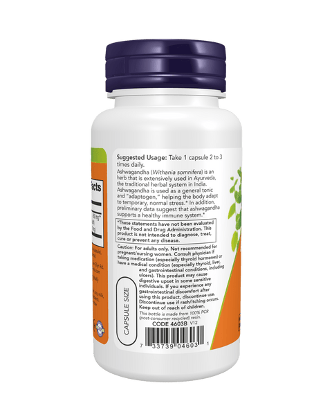 Now Ashwagandha Standardized Extract 450mg