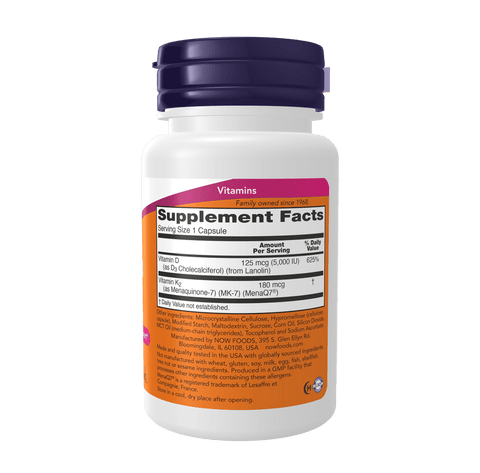 Now Mega D3 & MK -7 - 5000iu/180mcg