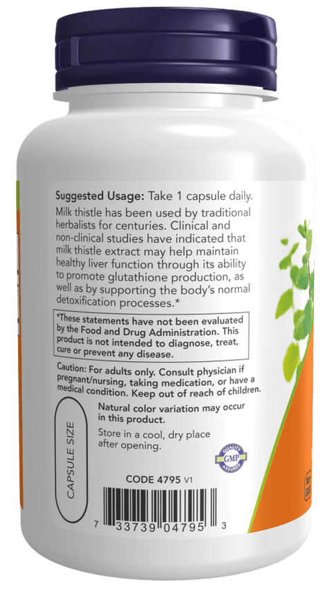 Now Milk Thistle Extract 750 mg - 90 Caps