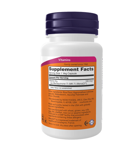Now MK-7 Vitamin K2 100 mcg Veg Capsule
