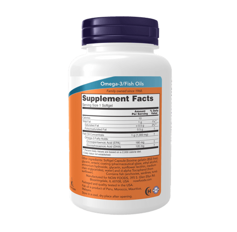 Now Omega-3, Molecularly Distilled & Enteric Coated Softgels