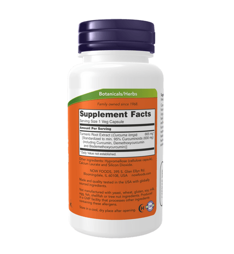 Now Turmeric Curcumin 60 Veg Capsules
