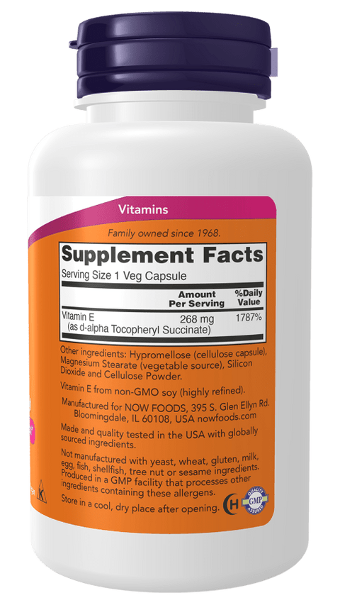 Now Vitamin E-400 Vegetarian Dry Veg Capsules (100 Caps)