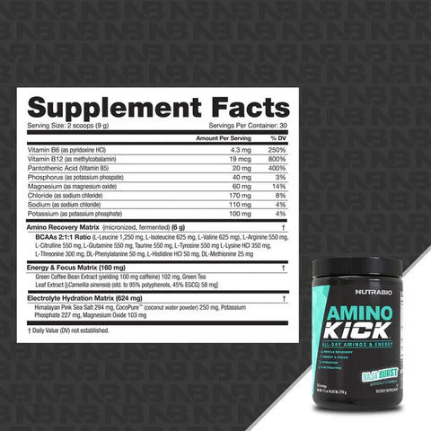 Nutrabio Amino Kick - All Day Aminos & Energy