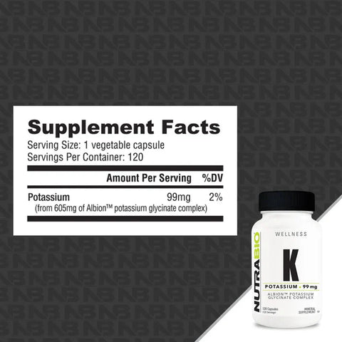 Nutrabio K - Potassium 99mg 120 Caps