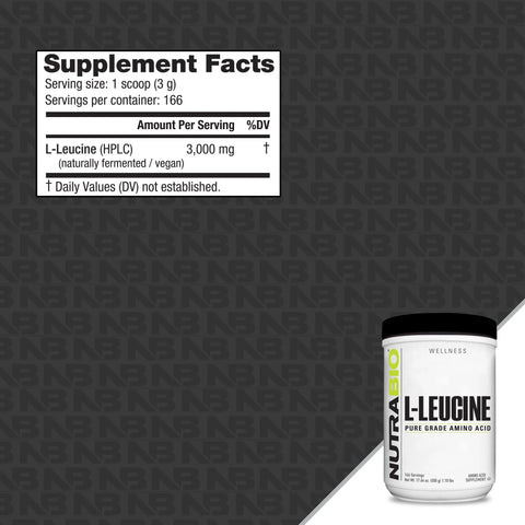 Nutrabio L- Leucine Pure Grade Amino Acid -500 gms