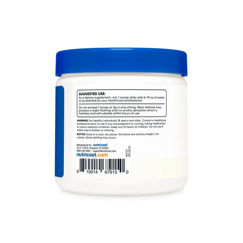 Nutricost Pure Beta Alanine Powder, 3g Per Scoop, Non-GMO & 3rd Party Tested