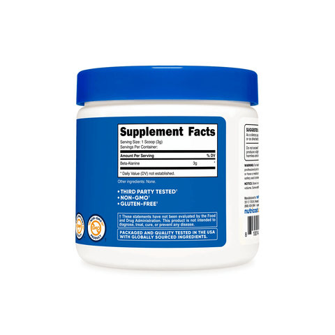Nutricost Pure Beta Alanine Powder, 3g Per Scoop, Non-GMO & 3rd Party Tested