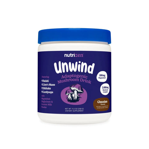 Nutrizen Unwind | Adaptogenic Mushroom Relaxation Drink with Magnesium