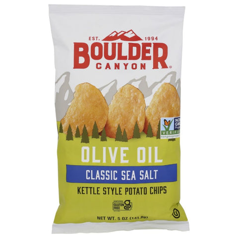 Olive Oil Classic Sea Salt Potato Chips Thickly Sliced 5 oz Boulder Canyon