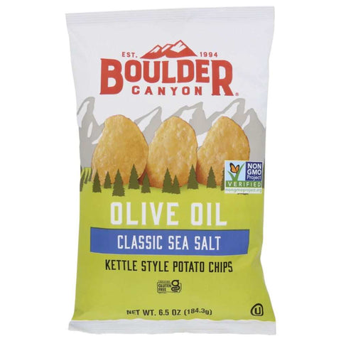 Olive Oil Classic Sea Salt Crunchy Kettle Chips 6.5oz BOULDER CANYON