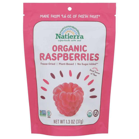 Organic Freeze Dried Raspberries 1.3 oz Snack NATIERRA