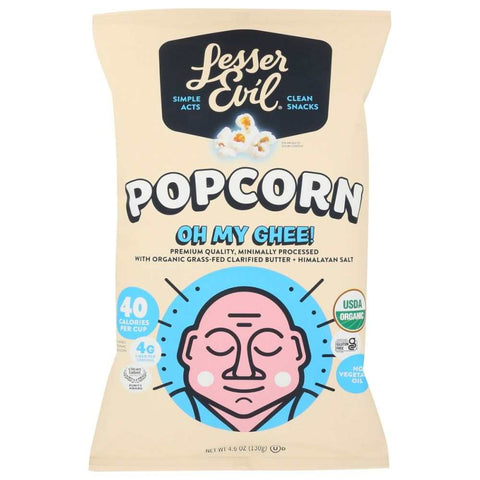 Lesser Evil Gourmet Popcorn Oh My Ghee Healthy Savory Snack 4.6oz