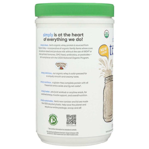 Organic Whey Protein Plain Unsweetened Powder 12 oz SIMPLY TERAS