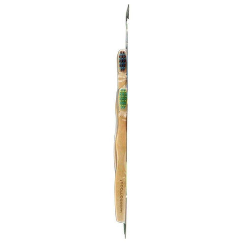 Kids Natural Bamboo Toothbrushes Soft Bristles 2Pk WOOBAMBOO