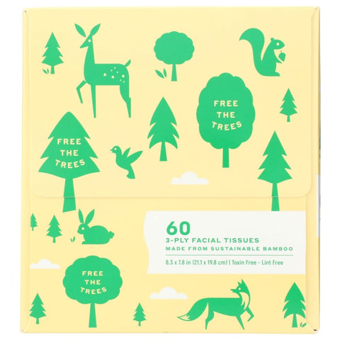 3Ply Facial Tissues 60Pc Caboo Tree Free Facial Tissue