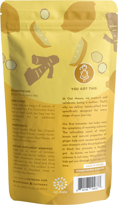 Morning Sickness Tea with Meyer Lemon and Ginger Herbal Tea Oat Mama