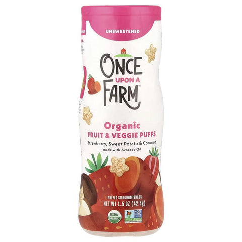 Strawberry Sweet Potato Coconut Organic Fruit Veggie Puffs Once Upon A Farm